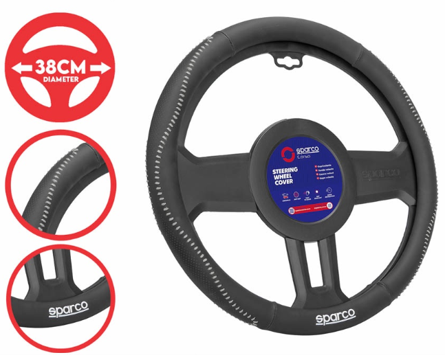 Sparco Corsa Steering Wheel Cover SPS134GR (Grey) Universal Fit for Toyota, Mitsubishi