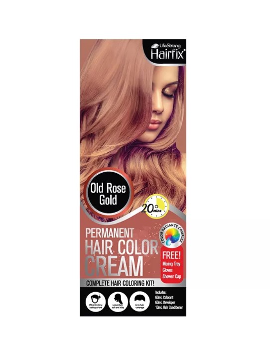 Hairfix Permanent Hair Color Cream Kit Old Rose 120ML