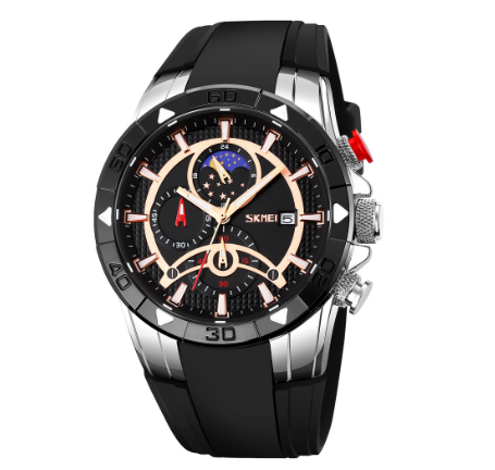 SKMEI Sports Quartz Watch For Men Waterproof Original 9270 SILVER BLACK
