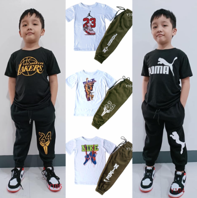 Boys 1-8 Years old / kids Jogger Pants Terno with 2 Sides Pockets