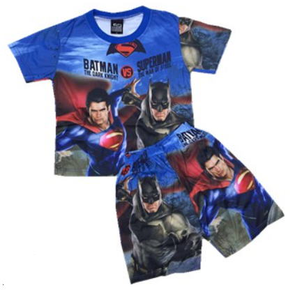 Baby & Kids Batman vs. Superman Terno T-Shirt + Shorts for Boys Set Clothing