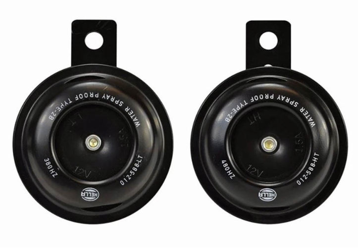 Hella Motorcycle Horn Set of 2 Black 12v 380Hz/480Hz