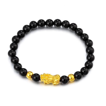 Lucky Stone Bead Bracelet Men and Women Wristband Rich Auspicious Feng Shui Pixiu Bracelet