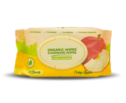 Organic Wipes Cleansing Wipes Crisp Apple 70's