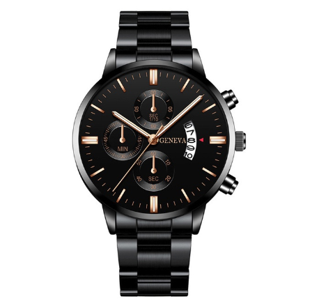 Original Luxury Fashion Men's Stainless Steel Watch Calendar Quartz Business Casual Men's Watch 08