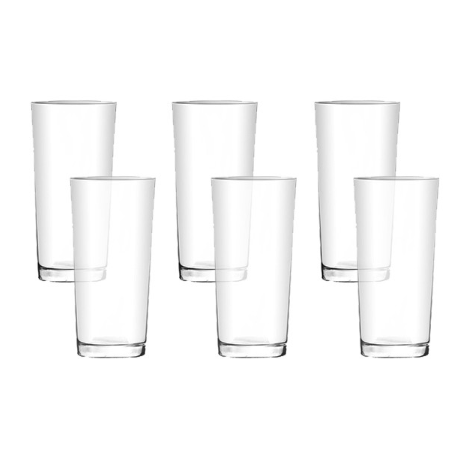 UNION GLASS Clear Glass Highball Water, Juice, Soda, Liquor Glass 455ml | 15oz [Set of 6]