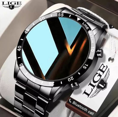 LIGE New Bluetooth Call Smart Watch Men Full Touch Screen Sports Fitness Watch IP67 Waterproof For Android ios +Box