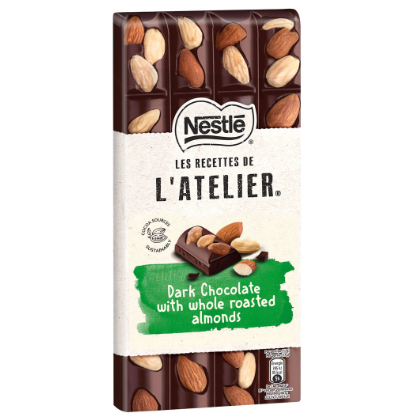 Nestle Les Recettes de L'atelier Dark Chocolate with Almonds 170g