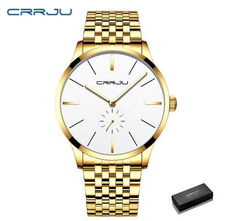 CRRJU men's watch casual fashion simple design quartz movement business style sports waterproof 2166 M010