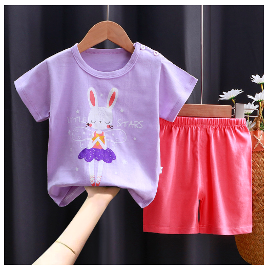 0-4Y For Baby Girls & Kids Shorts Set Terno Short and Sando For Baby Girls SD5