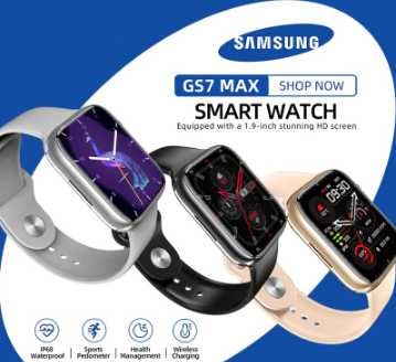 2022 Samsung GS7 Max Waterproof Smart Watch Bluetooth Sport Fitness Tracker Android watch PH Store
