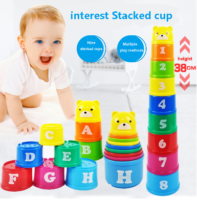 Children's Folding Cup Letter Cognitive Number Cognitive Toys Baby Puzzle Toy Cup Set