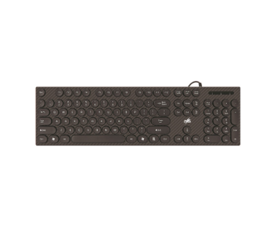 Zeus K-100 BLACK ( SteamPunk ) Retro Round Keycaps 104 Keys Keyboard For Gaming And Office