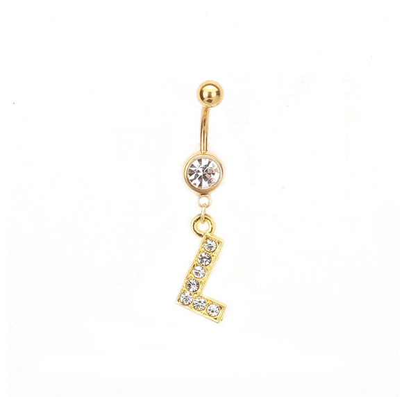 Body Piercing Drop Dangle Belly Button Rings Navel 26 Letter Ring Jewelry Sexy L