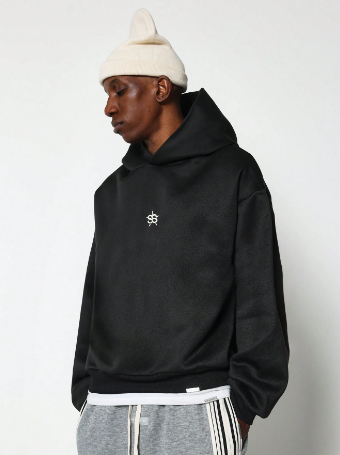 SUMWON Regular Fit Overhead Hoodie With Embroidery