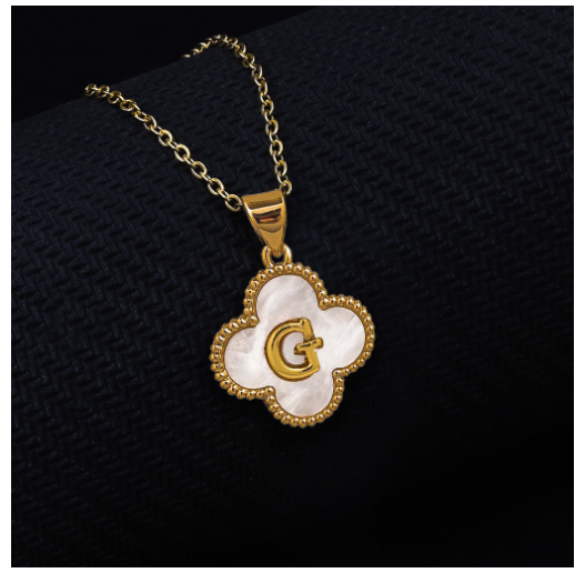 Laj  18k Gold Stainless Steel Initial Necklace SLP LETTER09 with LX885D G