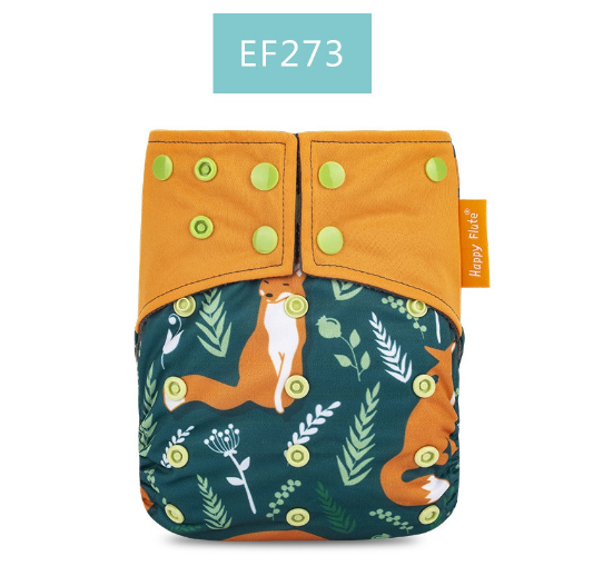 Happyflute Baby Cloth Diapers Double Gusset Bamboo Charcoal Inner Washable Cloth Nappy Without Insert D5