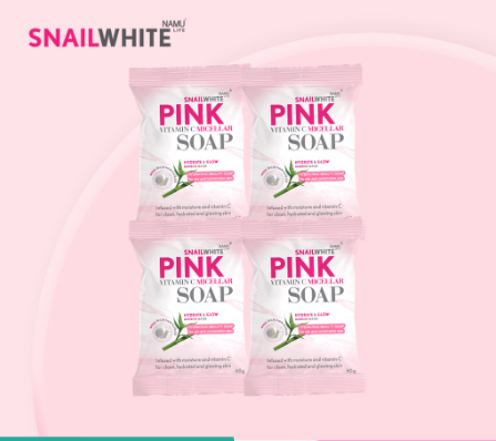 Snailwhite Pink Vitamin C Micellar Soap 60g, Bundle of 4