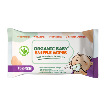 Organic Baby Sniffle Wipes 50's