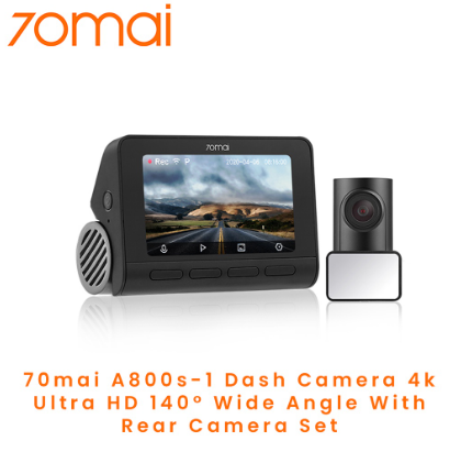 70mai A800s-1 Dash Camera 4k Ultra HD 140° Wide Angle with Rear Camera Set