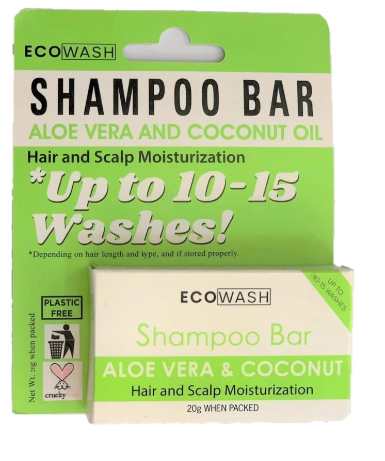 Ecowash Aloe Vera and Coconut Shampoo Bar 20g