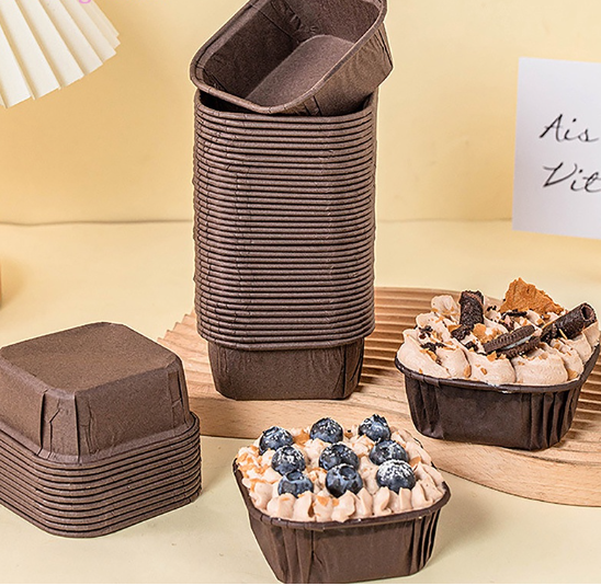 50Pcs/Set Cake Mold Square Shape Bread Pan Cake Muffin Cupcake Paper Cups Hot