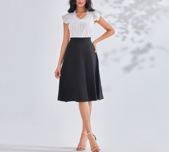 Lovito Women Basic A Line Skirts LBE03114 Black