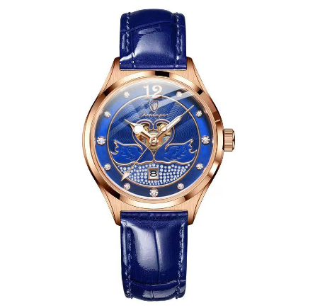 POEDAGAR casual watch for woman korean style waterproof sale original genuine leather calendar glow ultra thin quartz Watch BLUE