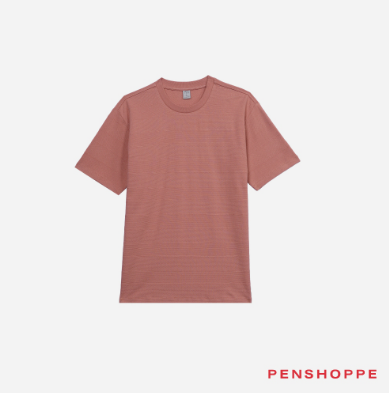 Penshoppe Dress Code Relaxed Fit Textured T-Shirt For Men Old Rose/Olive