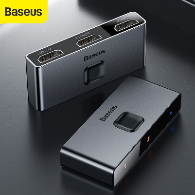 Baseus Dual Modes HDMI Splitter Two-way Switch Light Display Audio Video Switching 4K HDMI Splitter