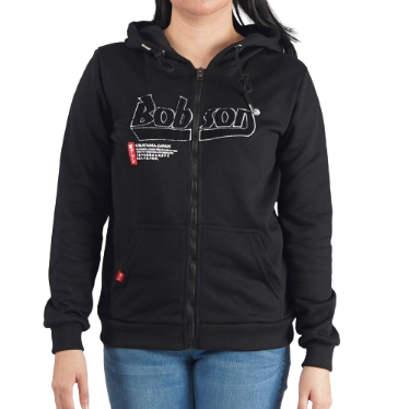 Bobson Japanese Ladies Basic Hoodie Jacket for Women Trendy Fashion Regular Fit 121440 (Black)