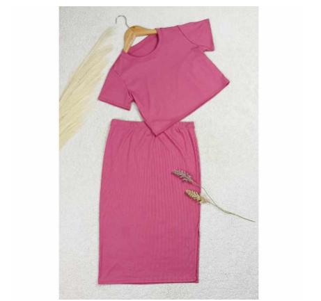 Maternity Knitted Top and Skirt with Slit MC14