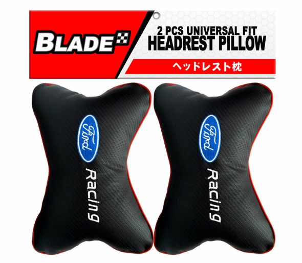 Blade Universal Fit Headrest Pillow Set of 2 (Ford Racing)