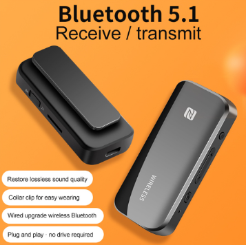 2 In 1 Stereo Bluetooth Audio Receiver Transmitter BT5.1 NFC Type C Charging Headset Wireless Car Kit TF 3.5mm 2.5mm Aux