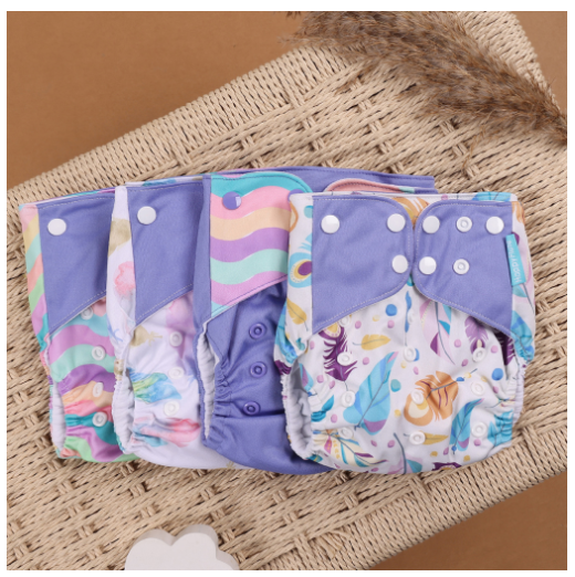 Happyflute Eco-Friendly Cloth Diaper Ecological Baby Diapers 4Pcs Set 10