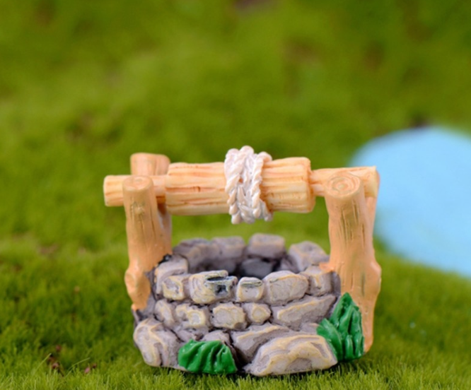 1Pcs Miniature Dollhouse Vintage Water Well Fairy Garden Bonsai Decoration