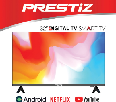 Prestiz 32" Smart Android 11 Digital TV With Free Wall Mount / Bracket [32FHA01SD]
