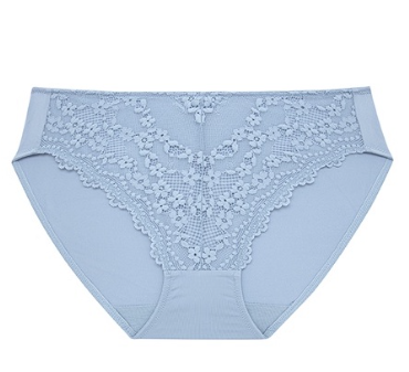 SUI1147 Light Blue Front See Through Lace Panty Modern V Collection