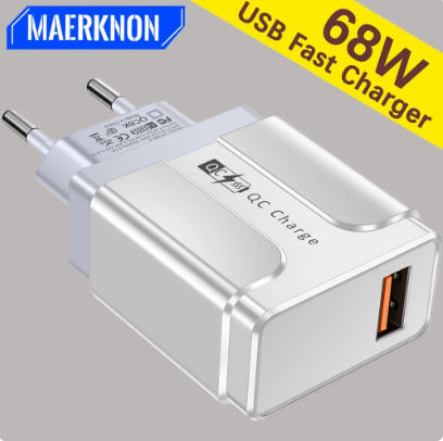 USB Charger Quick Charge 3.0 68W For Phone Adapter For iPhone 14 13 Huawei Mate Portable Wall Mobile Phone Charger Fast Chargers