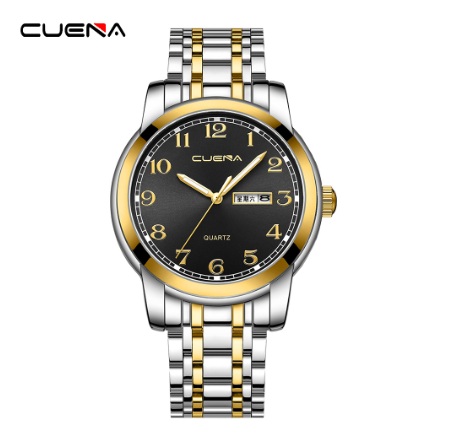 CUENA Original Men's Watches Fashion Brand Digital Creative Dial Business Casual Sports Quartz Waterproof 6105 05