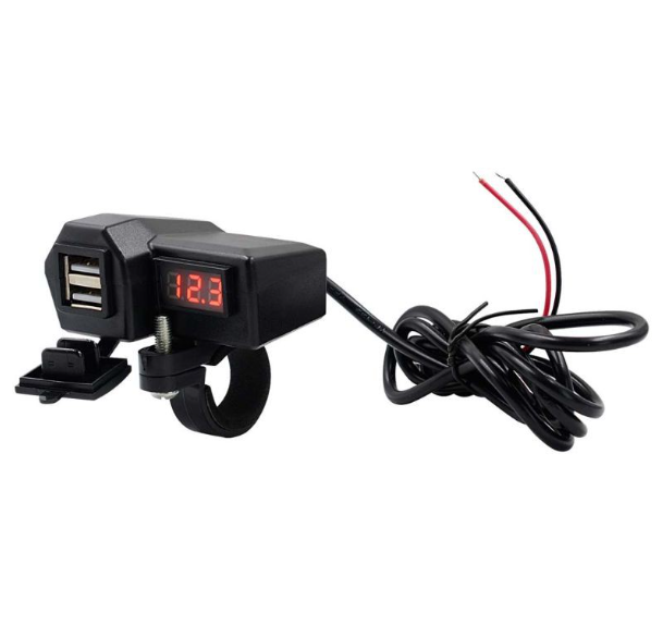 universal Dc6~24v motorcycle 3.1A dual USB phone charge clamptype