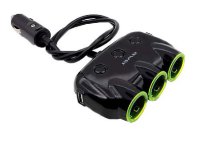 Awei C-35 Universal Car Charger 3 Way Car Cigarette Lighter Socket Adapter with 2 USB port