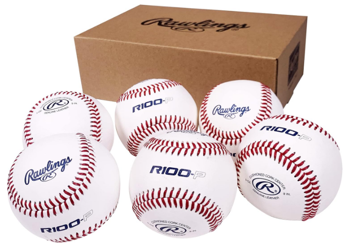 Rawlings | R100-P Practice Baseballs | Collegiate | High School | Youth | Flat/Raised Seam Options