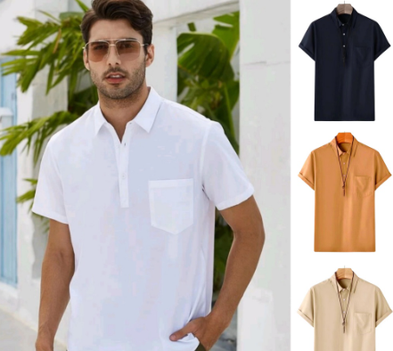 Short Sleeves Casual Polo for Men Plain Shirt Korean Polo 4 Colors Size M to XL