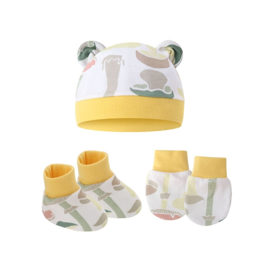 Some Baby Beanies Gloves Sock Set Newborn Baby Mittens No Scratch No Scratch Mittens S15