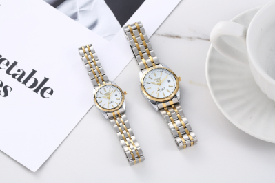 Gold couple watch waterproof Date Day Couple Watch