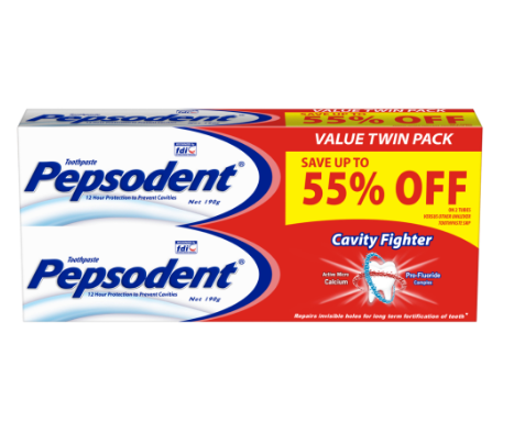Pepsodent Toothpaste Cavity Fighter 190g Twin Pack