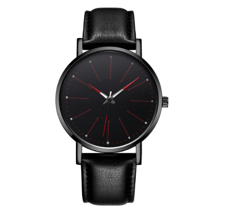 Creative color luminous thin strip nail scale men's quartz watch simple leather strap business watch M1
