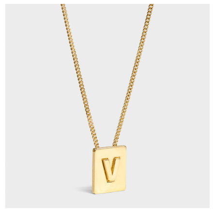 Lisa Same Style Letter Necklace Female Titanium Steel Does Not Fade Summer Girlfriends Simple Pendant Pearl Chain Korean Version V