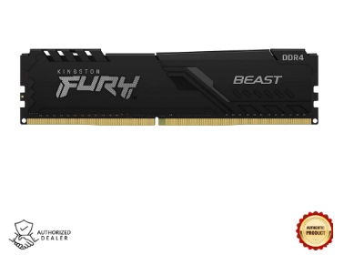 Kingston Fury Beast Memory | 8GB | 3200MHz | DDR4 | CL16 | Black (KF432C16BB/8)